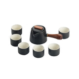Maxbell 7x Chinese Style Black Pottery Tea Pot Four Cups Teaware for Home Travel