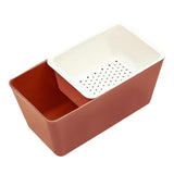 Maxbell Organizing Box Drainer Basket Decoration for Fruit Dinner Table Hotel Red