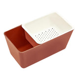 Maxbell Organizing Box Drainer Basket Decoration for Fruit Dinner Table Hotel Red
