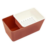 Maxbell Organizing Box Drainer Basket Decoration for Fruit Dinner Table Hotel Red