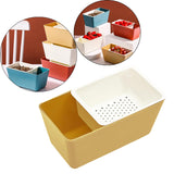 Maxbell Organizing Box Drainer Basket Decoration for Fruit Dinner Table Hotel Yellow