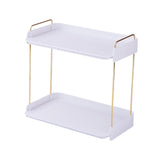 Maxbell Countertop Storage Shelf Solid Durable Stackable for Outdoor Dining Kitchen 2 Layers white