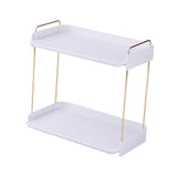 Maxbell Countertop Storage Shelf Solid Durable Stackable for Outdoor Dining Kitchen 2 Layers white