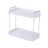 Maxbell Countertop Storage Shelf Solid Durable Stackable for Outdoor Dining Kitchen 2 Layers white