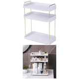 Maxbell Countertop Storage Shelf Solid Durable Stackable for Outdoor Dining Kitchen 3 Layers white