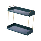 Maxbell Countertop Storage Shelf Solid Durable Stackable for Outdoor Dining Kitchen 2 Layers green