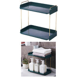 Maxbell Countertop Storage Shelf Solid Durable Stackable for Outdoor Dining Kitchen 2 Layers green