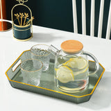 Maxbell Rectangular Decorative Tray Cosmetic Storage Household for Kitchen Bathroom Green