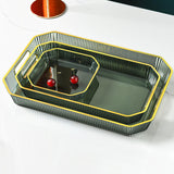 Maxbell Rectangular Decorative Tray Cosmetic Storage Household for Kitchen Bathroom Green