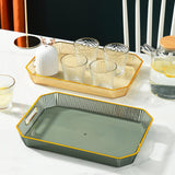 Maxbell Rectangular Decorative Tray Cosmetic Storage Household for Kitchen Bathroom Green