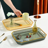 Maxbell Rectangular Decorative Tray Cosmetic Storage Household for Kitchen Bathroom Green