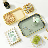 Maxbell Rectangular Decorative Tray Cosmetic Storage Household for Kitchen Bathroom Green