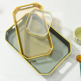 Maxbell Rectangular Decorative Tray Cosmetic Storage Household for Kitchen Bathroom Green