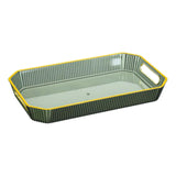 Maxbell Rectangular Decorative Tray Cosmetic Storage Household for Kitchen Bathroom Green