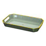 Maxbell Rectangular Decorative Tray Cosmetic Storage Household for Kitchen Bathroom Green