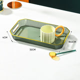 Maxbell Rectangular Decorative Tray Cosmetic Storage Household for Kitchen Bathroom Green