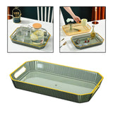 Maxbell Rectangular Decorative Tray Cosmetic Storage Household for Kitchen Bathroom Green