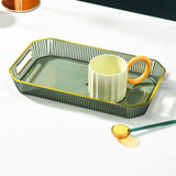 Maxbell Rectangular Decorative Tray Cosmetic Storage Household for Kitchen Bathroom Green