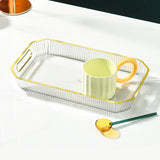 Maxbell Rectangular Decorative Tray Cosmetic Storage Household for Kitchen Bathroom White