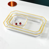 Maxbell Rectangular Decorative Tray Cosmetic Storage Household for Kitchen Bathroom White