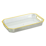 Maxbell Rectangular Decorative Tray Cosmetic Storage Household for Kitchen Bathroom White