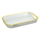 Maxbell Rectangular Decorative Tray Cosmetic Storage Household for Kitchen Bathroom White