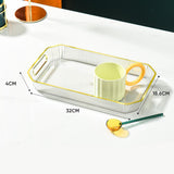 Maxbell Rectangular Decorative Tray Cosmetic Storage Household for Kitchen Bathroom White