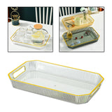 Maxbell Rectangular Decorative Tray Cosmetic Storage Household for Kitchen Bathroom White