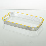 Maxbell Rectangular Decorative Tray Cosmetic Storage Household for Kitchen Bathroom White