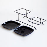 Maxbell 2 Tier Serving Stand Snack Display Tray Fruit Tray for Home Decor Black