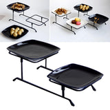 Maxbell 2 Tier Serving Stand Snack Display Tray Fruit Tray for Home Decor Black