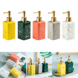 Maxbell Soap Dispenser Hand Pump Refillable Marble Pattern Organizer for Kitchen Yellow