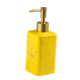 Maxbell Soap Dispenser Hand Pump Refillable Marble Pattern Organizer for Kitchen Yellow