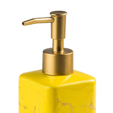 Maxbell Soap Dispenser Hand Pump Refillable Marble Pattern Organizer for Kitchen Yellow