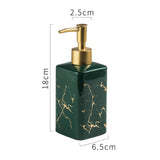 Maxbell Soap Dispenser Hand Pump Refillable Marble Pattern Organizer for Kitchen Green