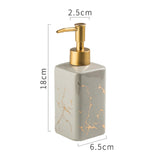 Maxbell Soap Dispenser Hand Pump Refillable Marble Pattern Organizer for Kitchen Gray