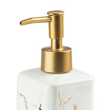 Maxbell Soap Dispenser Hand Pump Refillable Marble Pattern Organizer for Kitchen White