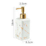 Maxbell Soap Dispenser Hand Pump Refillable Marble Pattern Organizer for Kitchen White