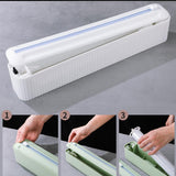Maxbell Cling Film Dispenser Wrapping Paper Cutter Home Kitchen Supply for Wall white