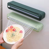 Maxbell Cling Film Dispenser Wrapping Paper Cutter Home Kitchen Supply for Wall 1 Green