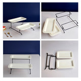 Maxbell Multilayer Storage Tray Decoration Dish Plate for Countertop Fruits Dessert