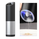 Maxbell Salt Grinder Mill Electric Stainless Steel Kitchen Gift for Travel Black