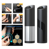 Maxbell Salt Grinder Mill Electric Stainless Steel Kitchen Gift for Travel Black