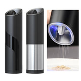 Maxbell Salt Grinder Mill Electric Stainless Steel Kitchen Gift for Travel Black