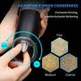 Maxbell Salt Grinder Mill Electric Stainless Steel Kitchen Gift for Travel Black