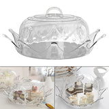 Maxbell Round Clear Cake Plate Server Display with Dome Cover for Entertaining M