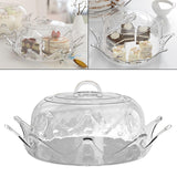 Maxbell Round Clear Cake Plate Server Display with Dome Cover for Entertaining M