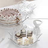 Maxbell Round Clear Cake Plate Server Display with Dome Cover for Entertaining M