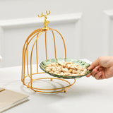 Maxbell Snack Cake Stand Cupcake Stand Fruit Rack for Wedding Decoration Green