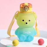 Maxbell Water Bottle Lockable Lid Drink Bottles Large Wide Mouth for Hiking Fitness Yellow Blue